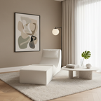Modern Minimalist Compressed Sherpa Sofa - Wave-Shaped S-Curve Lounge Chair For Living Room Lumendat