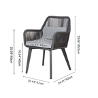 Coastal Style Outdoor Dining Chair - 1-Seater Sturdy Aluminum Frame For Outdoor Patio & Garden Lumendat