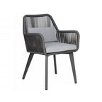Coastal Style Outdoor Dining Chair - 1-Seater Sturdy Aluminum Frame For Outdoor Patio & Garden Lumendat