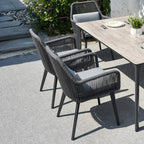 Coastal Style Outdoor Dining Chair - 1-Seater Sturdy Aluminum Frame For Outdoor Patio & Garden Lumendat