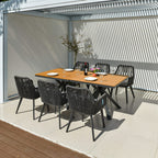 Coastal Style Outdoor Dining Chair - 1-Seater Sturdy Aluminum Frame For Outdoor Patio & Garden Lumendat