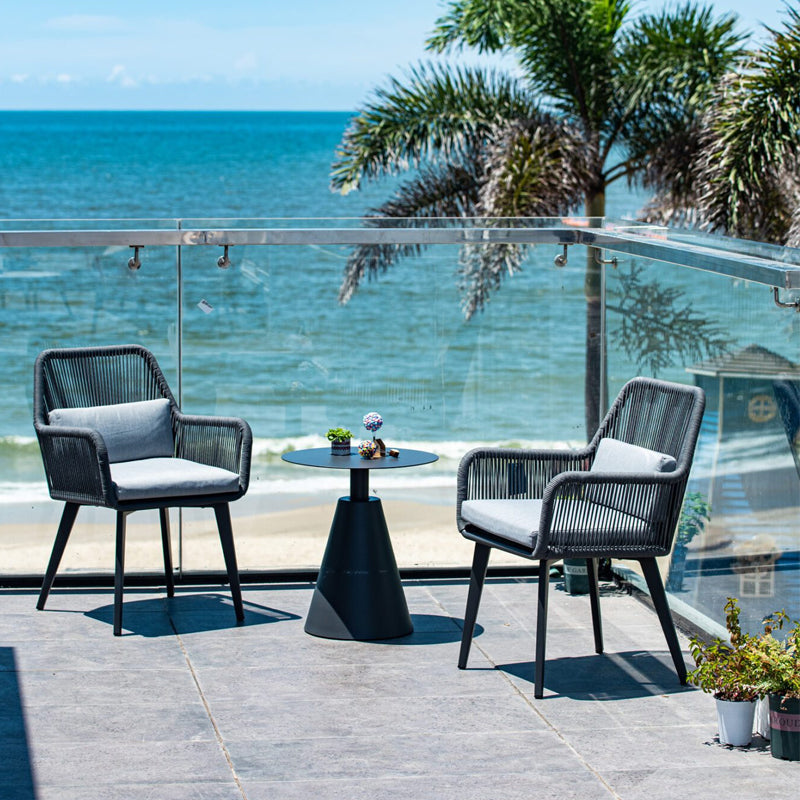 Coastal Style Outdoor Dining Chair - 1-Seater Sturdy Aluminum Frame For Outdoor Patio & Garden Lumendat