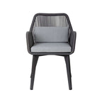 Coastal Style Outdoor Dining Chair - 1-Seater Sturdy Aluminum Frame For Outdoor Patio & Garden Lumendat