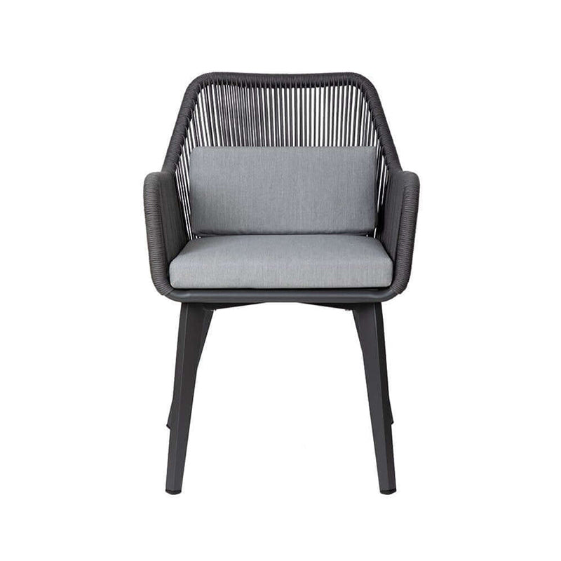 Coastal Style Outdoor Dining Chair - 1-Seater Sturdy Aluminum Frame For Outdoor Patio & Garden Lumendat