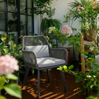 Coastal Style Outdoor Dining Chair - 1-Seater Sturdy Aluminum Frame For Outdoor Patio & Garden Lumendat