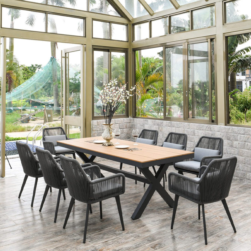 Coastal Style Outdoor Dining Chair - 1-Seater Sturdy Aluminum Frame For Outdoor Patio & Garden Lumendat