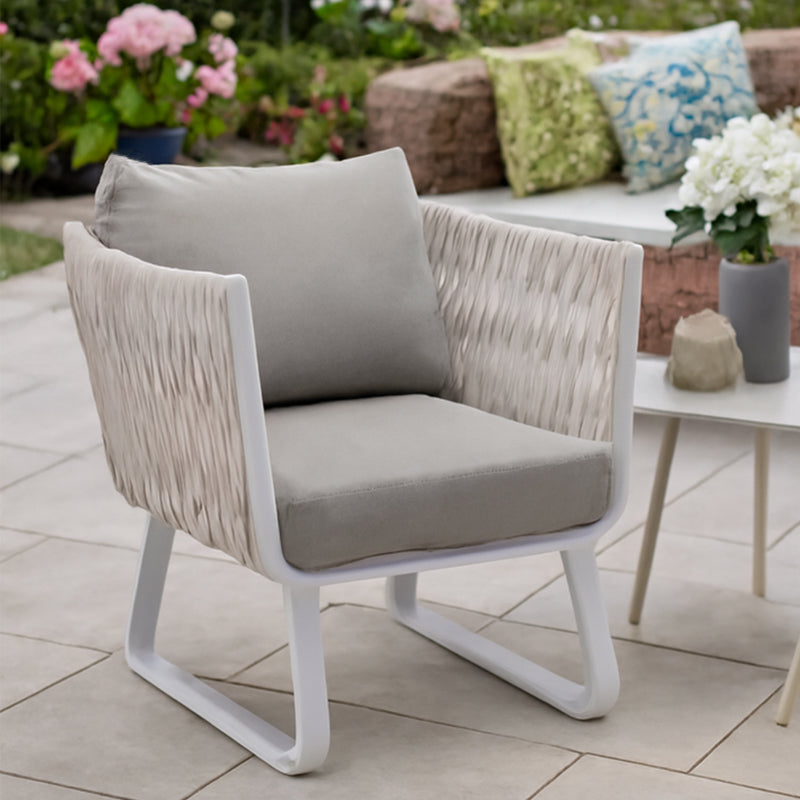 Fresh Vibe Coastal Outdoor Accent Chair - 1-Seater Weather-Resistant Outdoor Chair For Outdoor Patio & Garden Lumendat