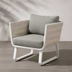 Fresh Vibe Coastal Outdoor Accent Chair - 1-Seater Weather-Resistant Outdoor Chair For Outdoor Patio & Garden Lumendat