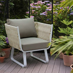 Fresh Vibe Coastal Outdoor Accent Chair - 1-Seater Weather-Resistant Outdoor Chair For Outdoor Patio & Garden Lumendat