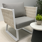 Fresh Vibe Coastal Outdoor Accent Chair - 1-Seater Weather-Resistant Outdoor Chair For Outdoor Patio & Garden Lumendat