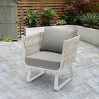 Fresh Vibe Coastal Outdoor Accent Chair - 1-Seater Weather-Resistant Outdoor Chair For Outdoor Patio & Garden Lumendat