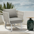 Fresh Vibe Coastal Outdoor Accent Chair - 1-Seater Weather-Resistant Outdoor Chair For Outdoor Patio & Garden Lumendat