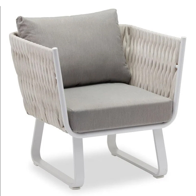 Fresh Vibe Coastal Outdoor Accent Chair - 1-Seater Weather-Resistant Outdoor Chair For Outdoor Patio & Garden Lumendat
