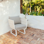 Fresh Vibe Coastal Outdoor Accent Chair - 1-Seater Weather-Resistant Outdoor Chair For Outdoor Patio & Garden Lumendat