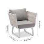 Fresh Vibe Coastal Outdoor Accent Chair - 1-Seater Weather-Resistant Outdoor Chair For Outdoor Patio & Garden Lumendat