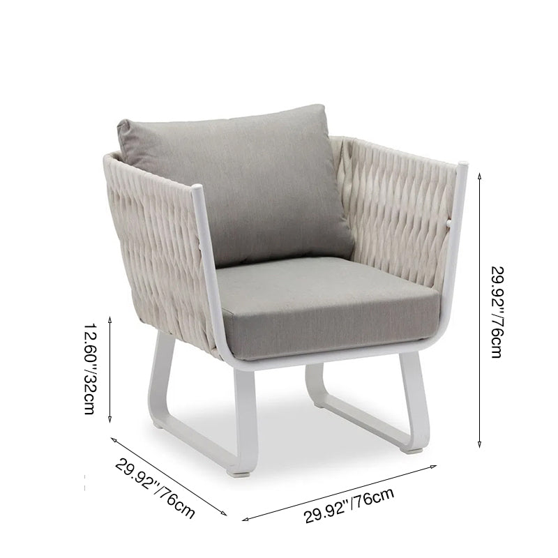 Fresh Vibe Coastal Outdoor Accent Chair - 1-Seater Weather-Resistant Outdoor Chair For Outdoor Patio & Garden Lumendat
