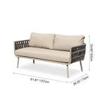 Waterproof Coastal-Inspired Aluminum Outdoor Sofa - 1/2/3-Seater For Garden & Balcony Lumendat