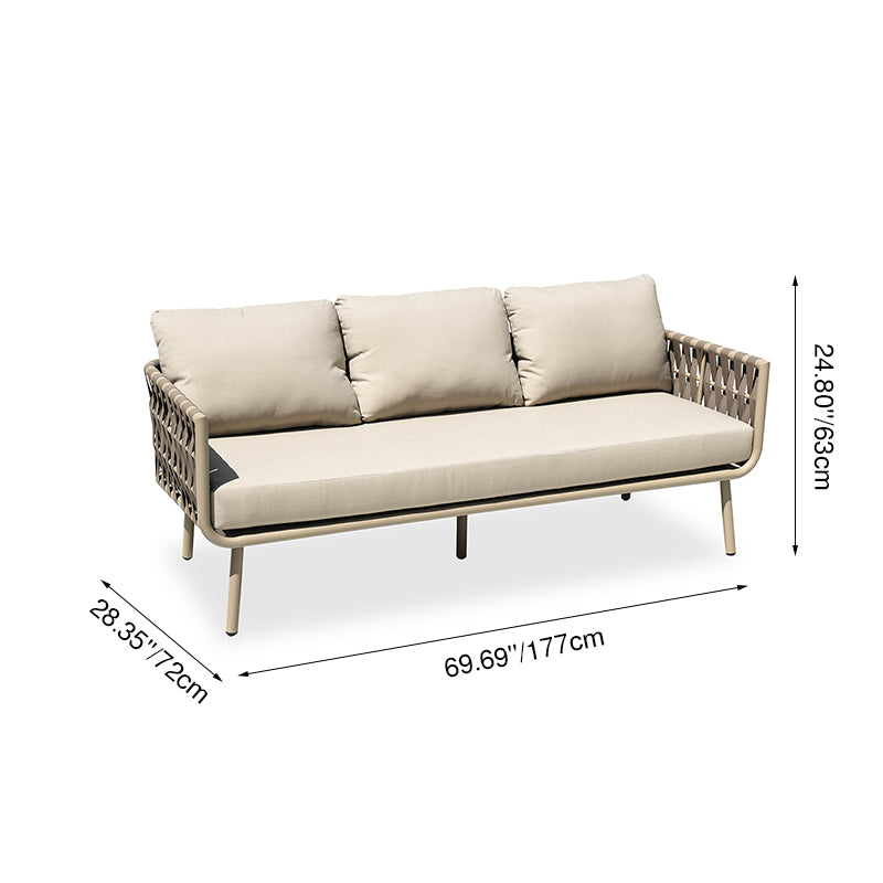 Waterproof Coastal-Inspired Aluminum Outdoor Sofa - 1/2/3-Seater For Garden & Balcony Lumendat