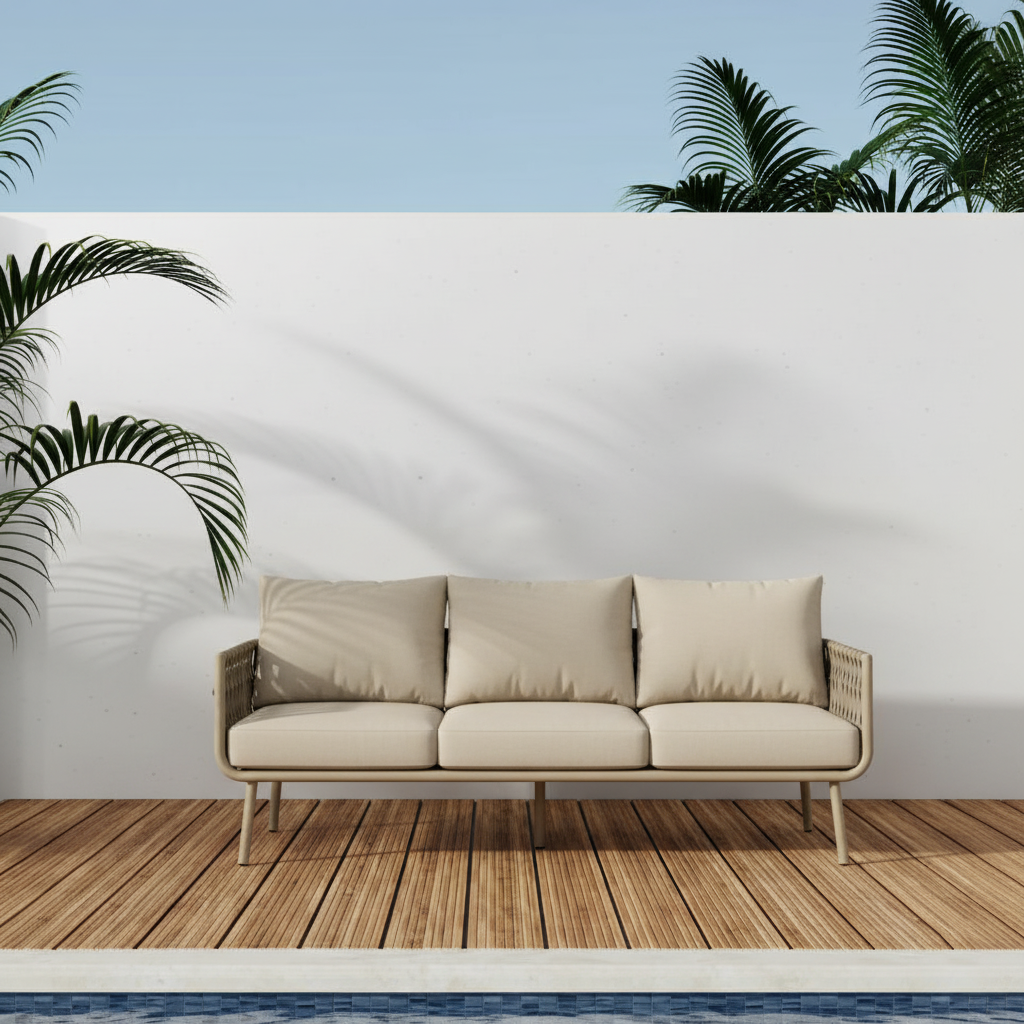 Waterproof Coastal-Inspired Aluminum Outdoor Sofa - 1/2/3-Seater For Garden & Balcony Lumendat