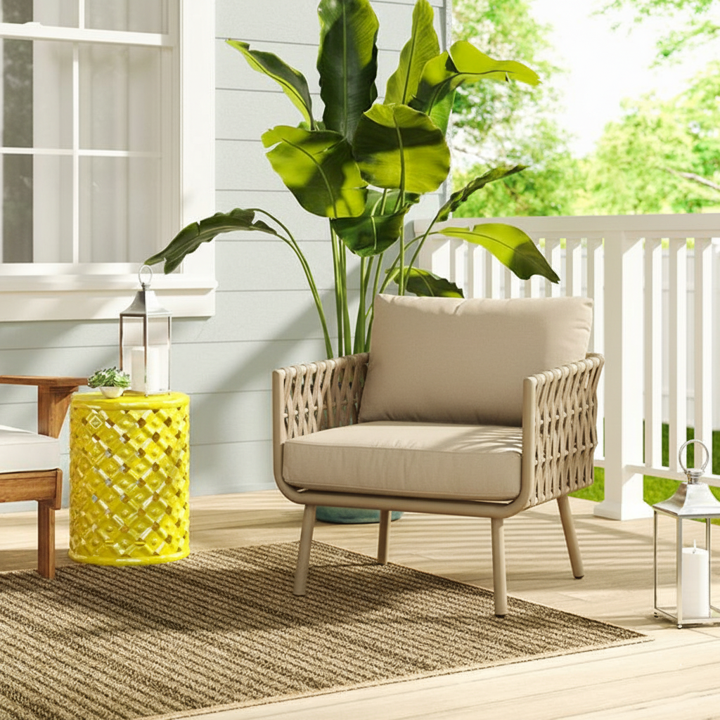Waterproof Coastal-Inspired Aluminum Outdoor Sofa - 1/2/3-Seater For Garden & Balcony Lumendat