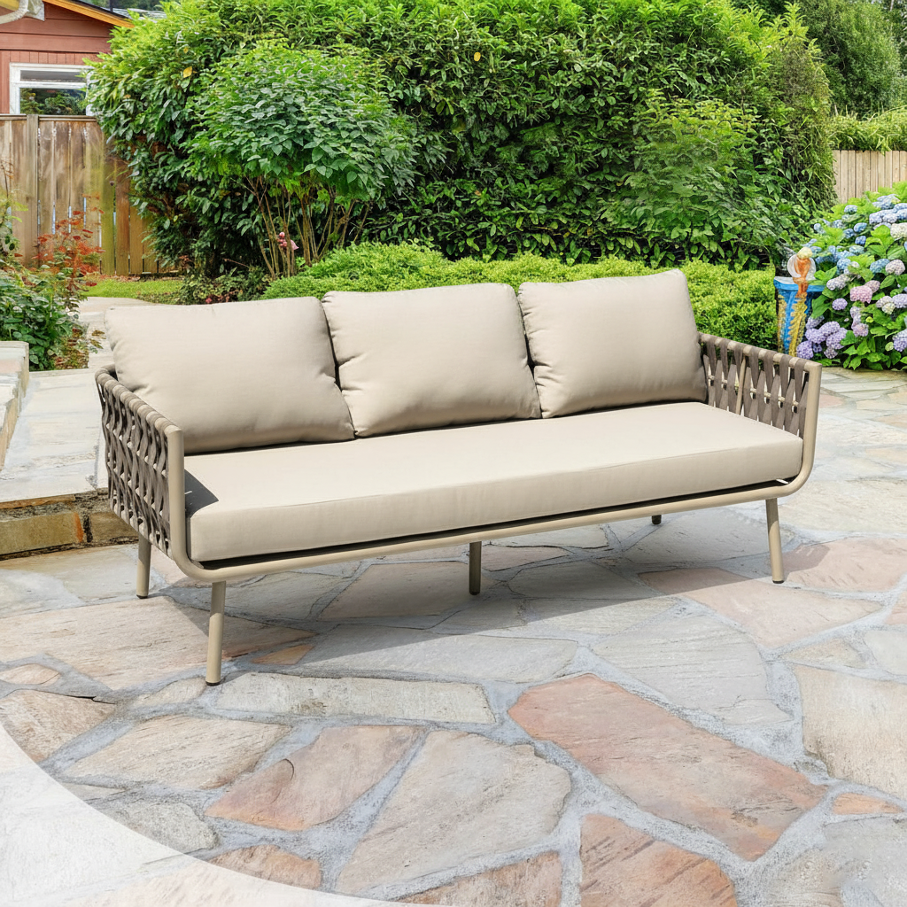 Waterproof Coastal-Inspired Aluminum Outdoor Sofa - 1/2/3-Seater For Garden & Balcony Lumendat