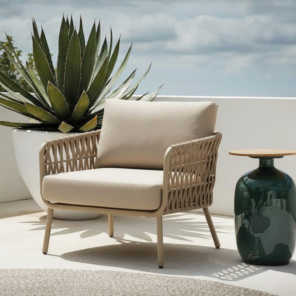 Waterproof Coastal-Inspired Aluminum Outdoor Sofa - 1/2/3-Seater For Garden & Balcony Lumendat