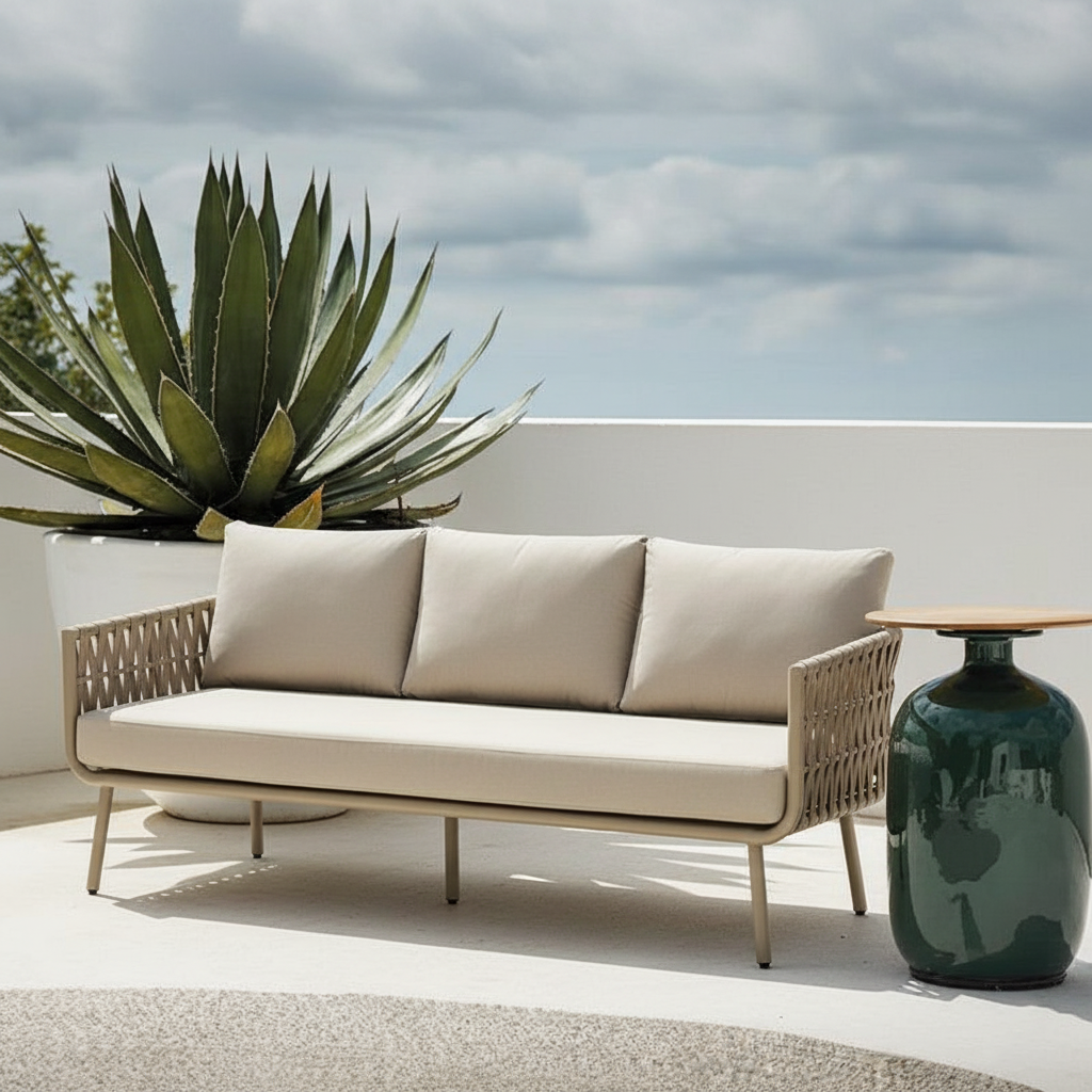 Waterproof Coastal-Inspired Aluminum Outdoor Sofa - 1/2/3-Seater For Garden & Balcony Lumendat
