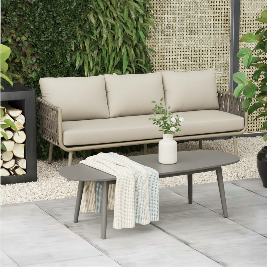 Waterproof Coastal-Inspired Aluminum Outdoor Sofa - 1/2/3-Seater For Garden & Balcony Lumendat