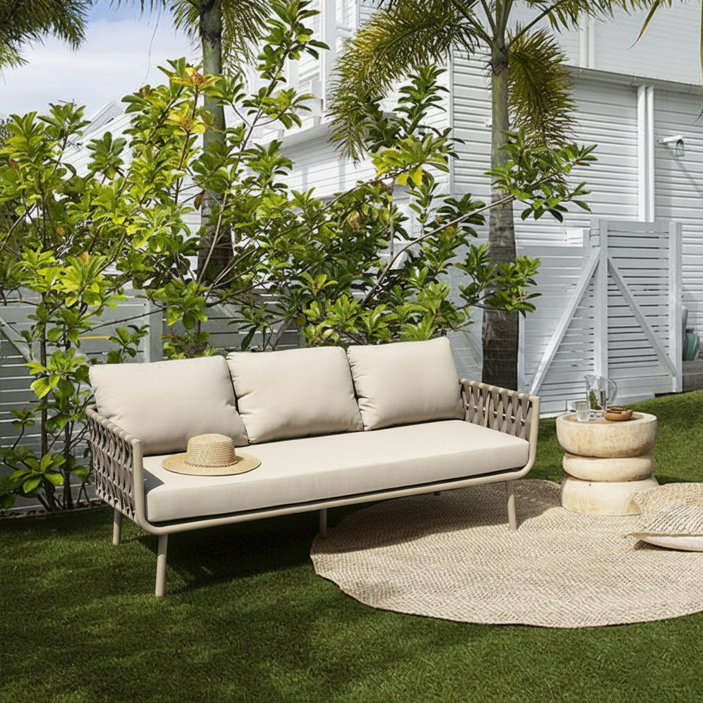 Waterproof Coastal-Inspired Aluminum Outdoor Sofa - 1/2/3-Seater For Garden & Balcony Lumendat
