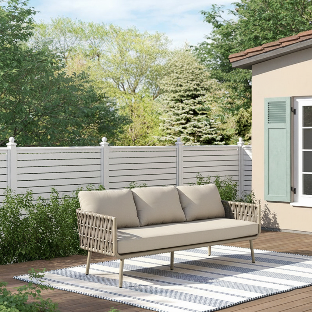 Waterproof Coastal-Inspired Aluminum Outdoor Sofa - 1/2/3-Seater For Garden & Balcony Lumendat