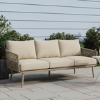 Waterproof Coastal-Inspired Aluminum Outdoor Sofa - 1/2/3-Seater For Garden & Balcony Lumendat
