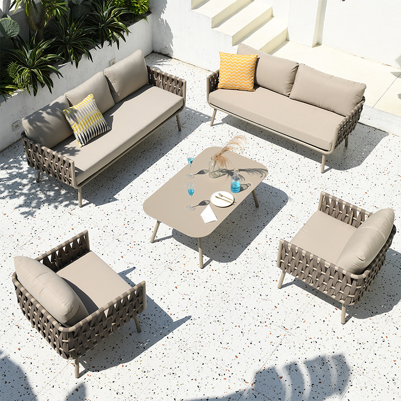 Waterproof Coastal-Inspired Aluminum Outdoor Sofa - 1/2/3-Seater For Garden & Balcony Lumendat