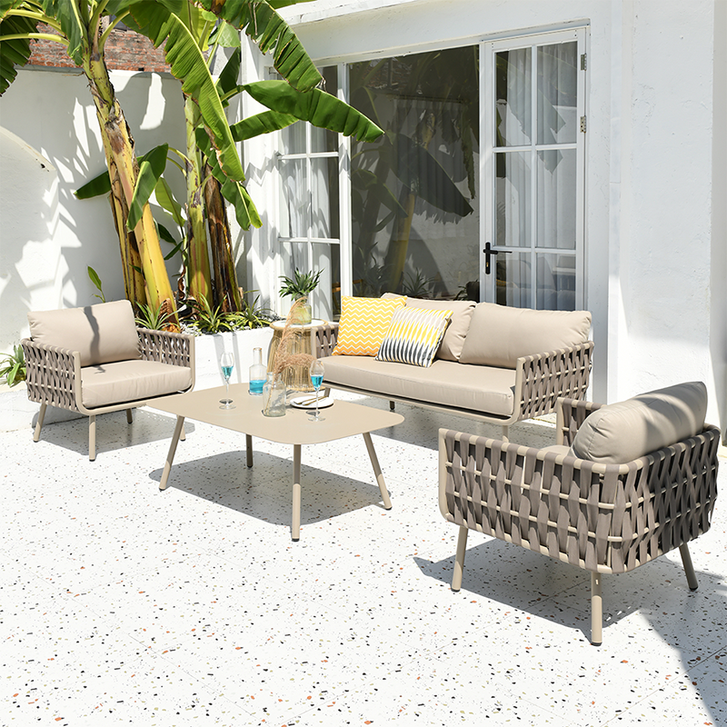 Waterproof Coastal-Inspired Aluminum Outdoor Sofa - 1/2/3-Seater For Garden & Balcony Lumendat
