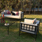 Waterproof Coastal-Inspired Aluminum Outdoor Sofa - 1/2/3-Seater For Garden & Balcony Lumendat