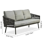 Stain-Resistant Modern Aluminum Outdoor Sofa - 1/3-Seater For Outdoor Patio & Garden Lumendat