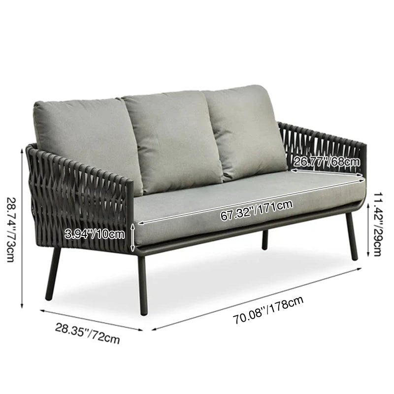 Stain-Resistant Modern Aluminum Outdoor Sofa - 1/3-Seater For Outdoor Patio & Garden Lumendat