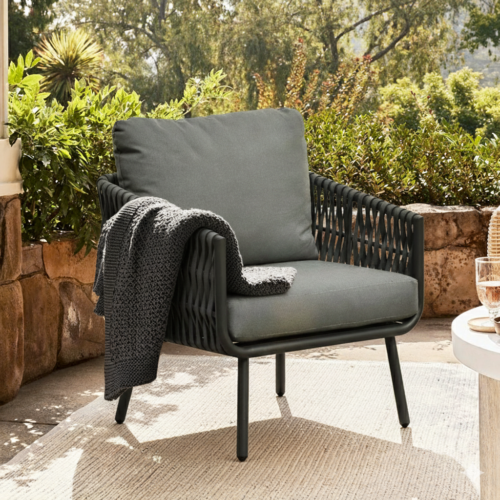 Stain-Resistant Modern Aluminum Outdoor Sofa - 1/3-Seater For Outdoor Patio & Garden Lumendat