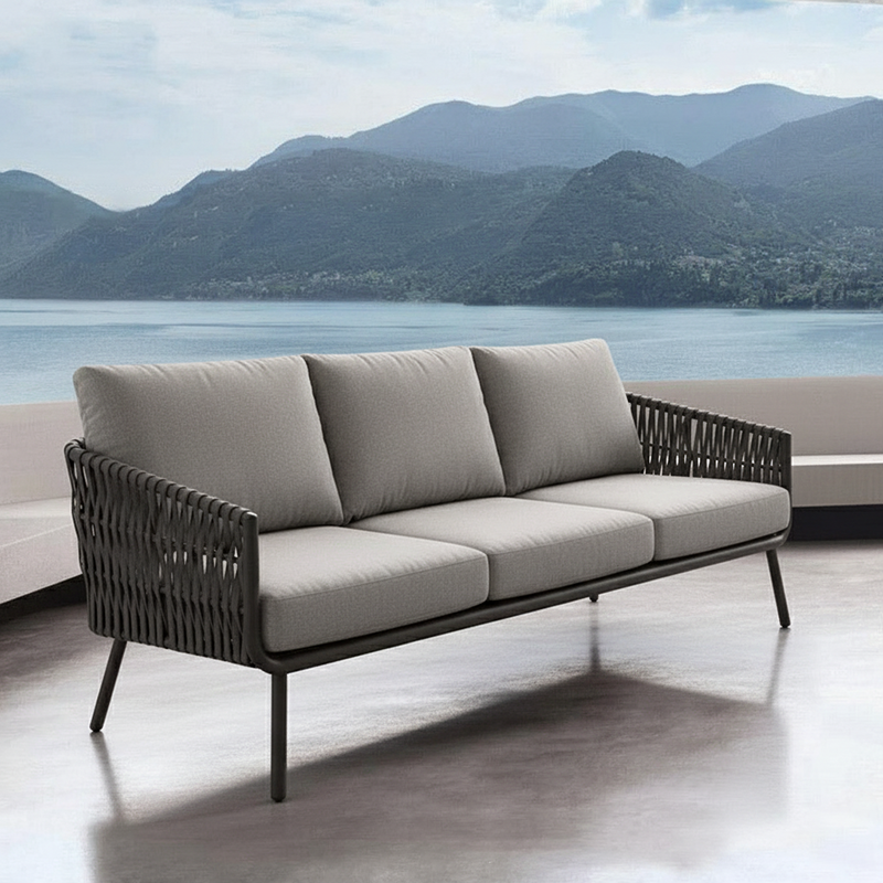 Stain-Resistant Modern Aluminum Outdoor Sofa - 1/3-Seater For Outdoor Patio & Garden Lumendat