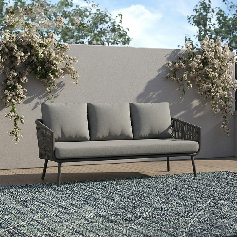 Stain-Resistant Modern Aluminum Outdoor Sofa - 1/3-Seater For Outdoor Patio & Garden Lumendat