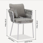 Contemporary Woven Rope Aluminum Outdoor Chair - Comfort Accent Chair For Garden Lumendat