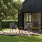 Contemporary Rope Woven Outdoor Dining Chair - Aluminum Frame Accent Armchair For Garden & Balcony Lumendat