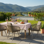 Contemporary Rope Woven Outdoor Dining Chair - Aluminum Frame Accent Armchair For Garden & Balcony Lumendat