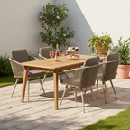 Contemporary Rope Woven Outdoor Dining Chair - Aluminum Frame Accent Armchair For Garden & Balcony Lumendat