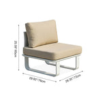 Minimalist Outdoor Teak & Aluminum Sofa - 1/2 Seater For Outdoor Patio & Garden Lumendat