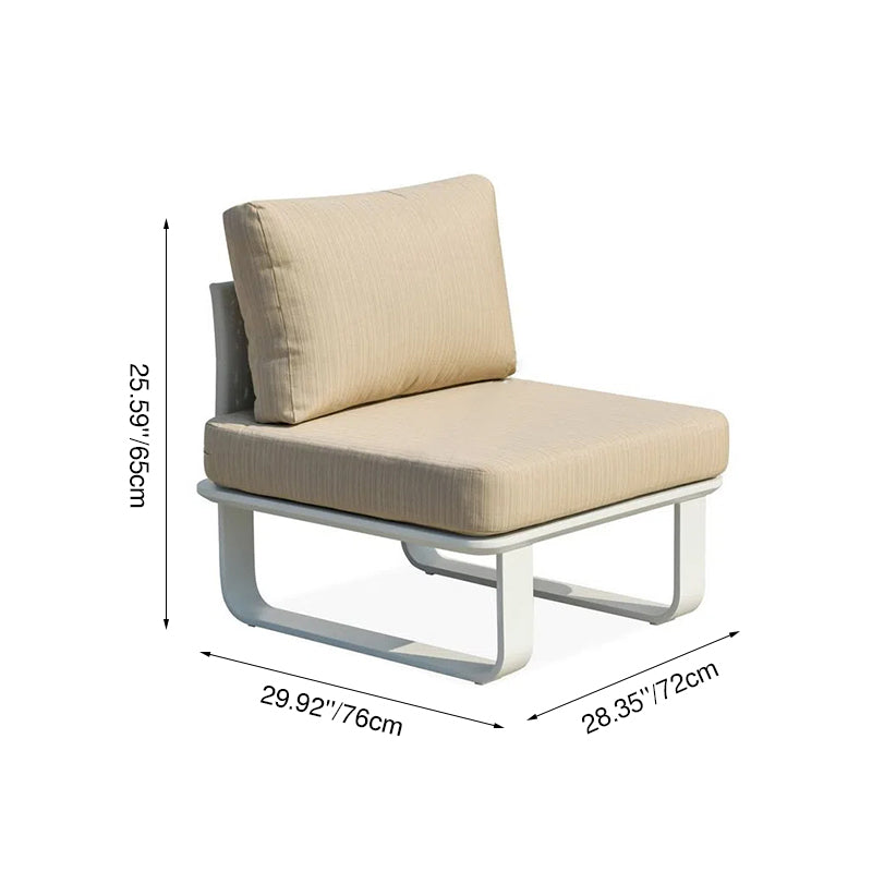 Minimalist Outdoor Teak & Aluminum Sofa - 1/2 Seater For Outdoor Patio & Garden Lumendat