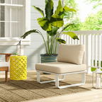 Minimalist Outdoor Teak & Aluminum Sofa - 1/2 Seater For Outdoor Patio & Garden Lumendat