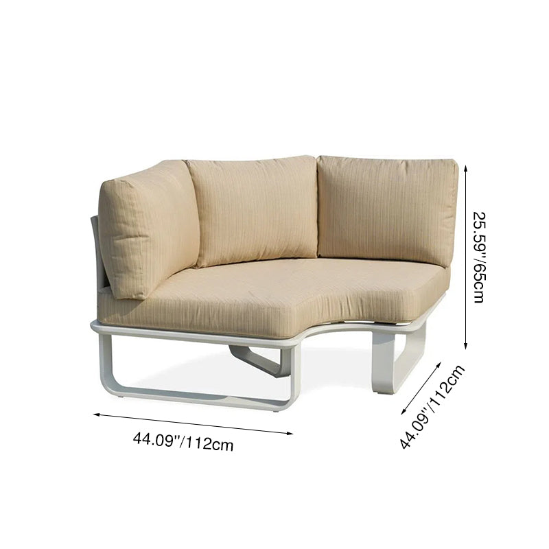 Minimalist Outdoor Teak & Aluminum Sofa - 1/2 Seater For Outdoor Patio & Garden Lumendat
