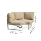 Minimalist Outdoor Teak & Aluminum Sofa - 1/2 Seater For Outdoor Patio & Garden Lumendat