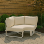Minimalist Outdoor Teak & Aluminum Sofa - 1/2 Seater For Outdoor Patio & Garden Lumendat