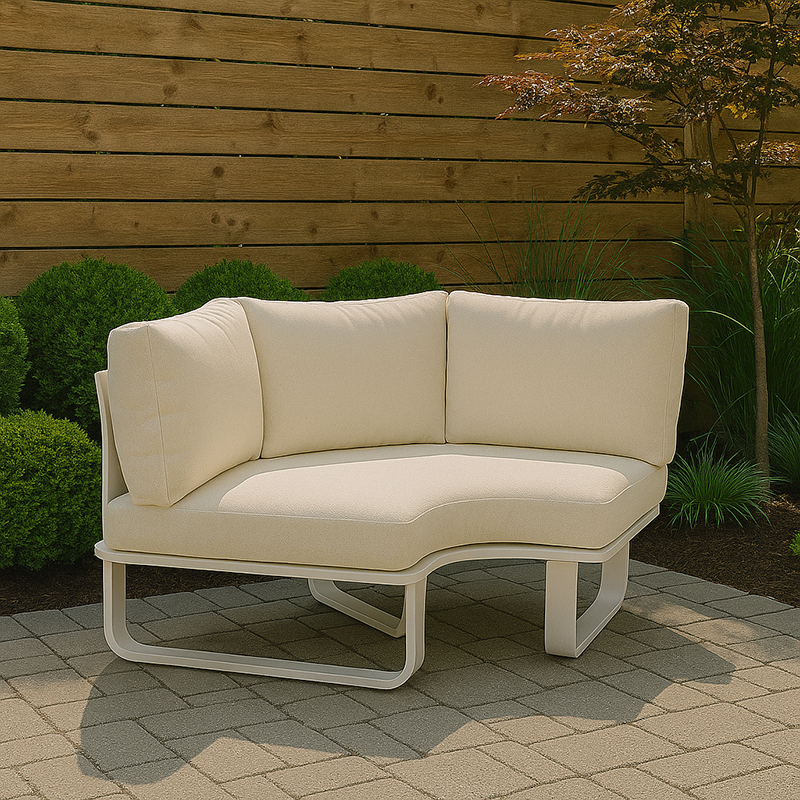 Minimalist Outdoor Teak & Aluminum Sofa - 1/2 Seater For Outdoor Patio & Garden Lumendat